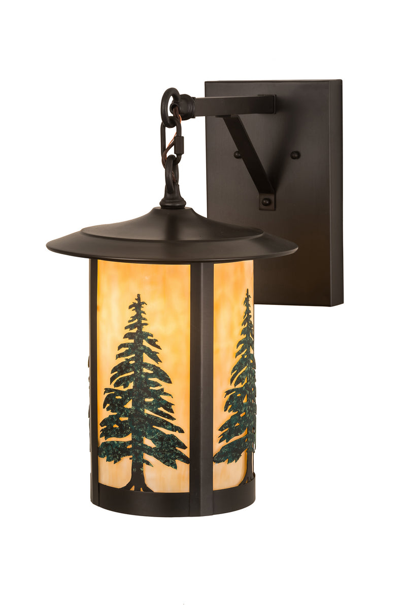 Meyda Tiffany 186808 One Light Wall Sconce, Craftsman Brown/Green Trees