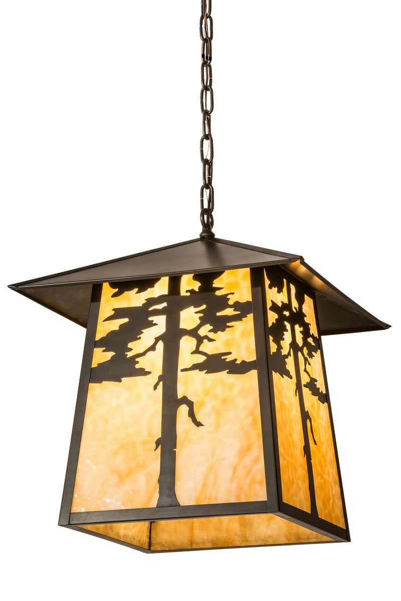 Meyda Tiffany 187198 Four Light Pendant, Craftsman Brown