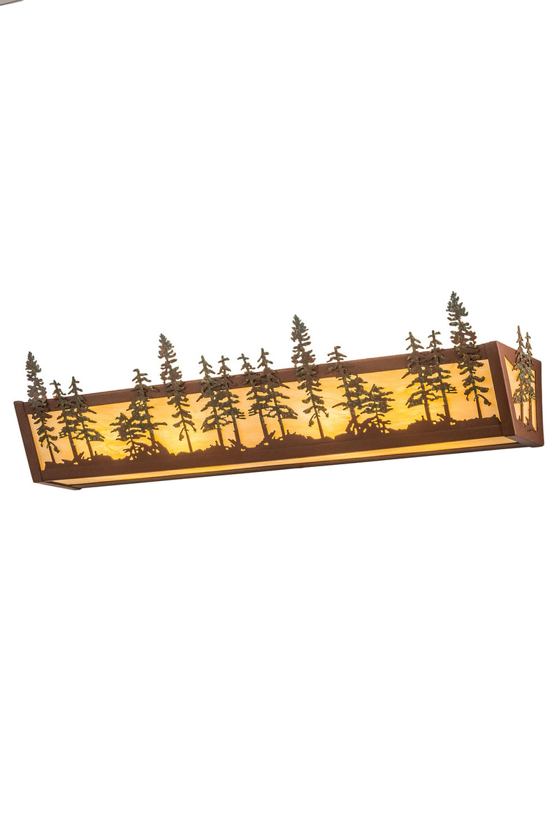 Meyda Tiffany 185635 Four Light Vanity, Rust/Green Trees