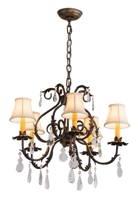 Meyda Tiffany 187283 Five Light Chandelier, French Bronzed,Crystal