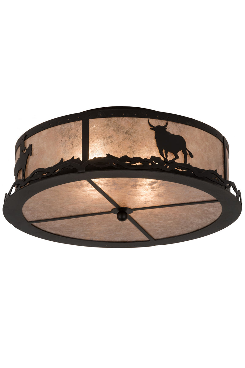 Meyda Tiffany 187291 Two Light Flushmount, Textured Black