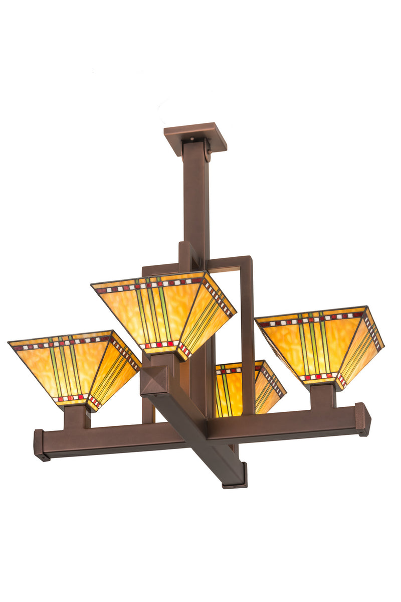 Meyda Tiffany 187304 Four Light Pendant, Cinnamon Coffee Metallic