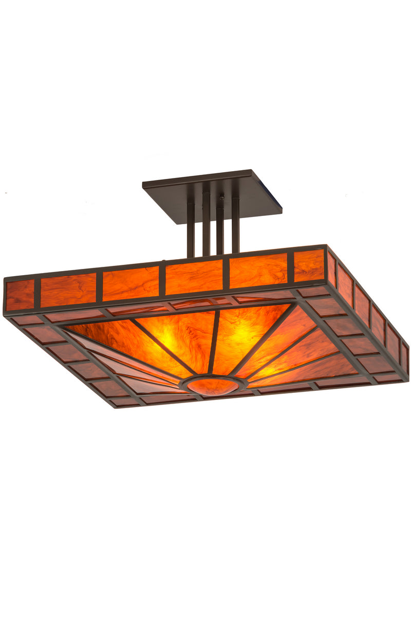 Meyda Tiffany 187316 Four Light Semi-Flushmount, Bronze