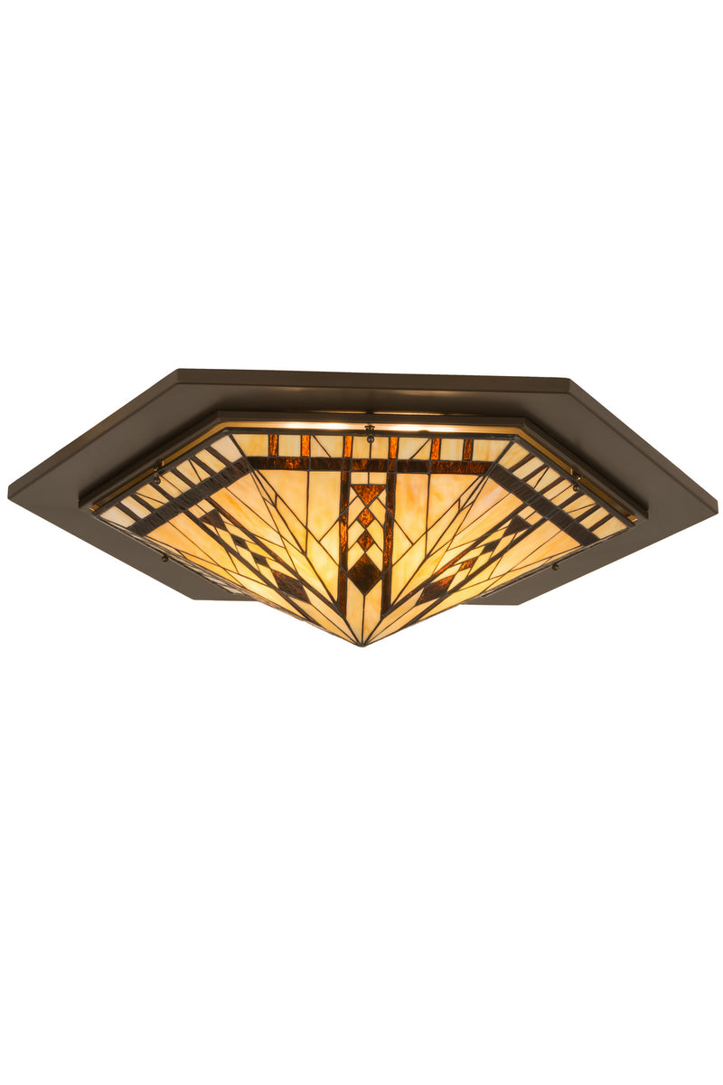 Meyda Tiffany 187324 Six Light Flushmount, Bronze
