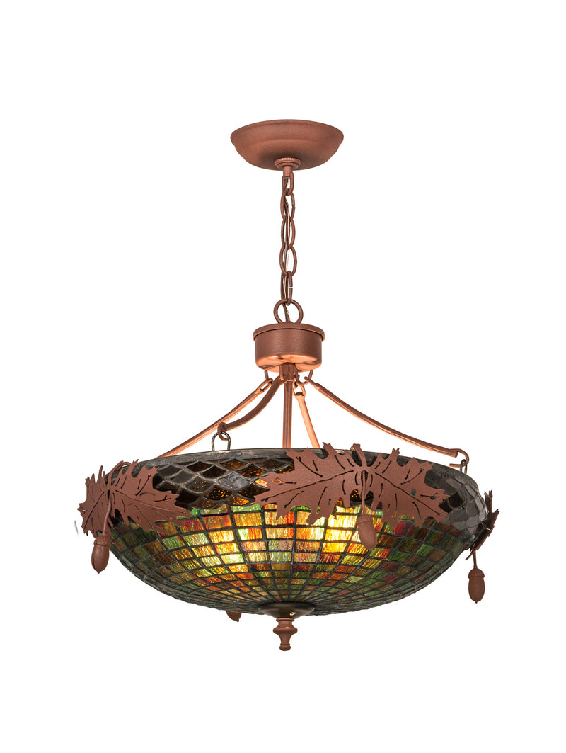 Meyda Tiffany 187594 Two Light Inverted Pendant, Rust