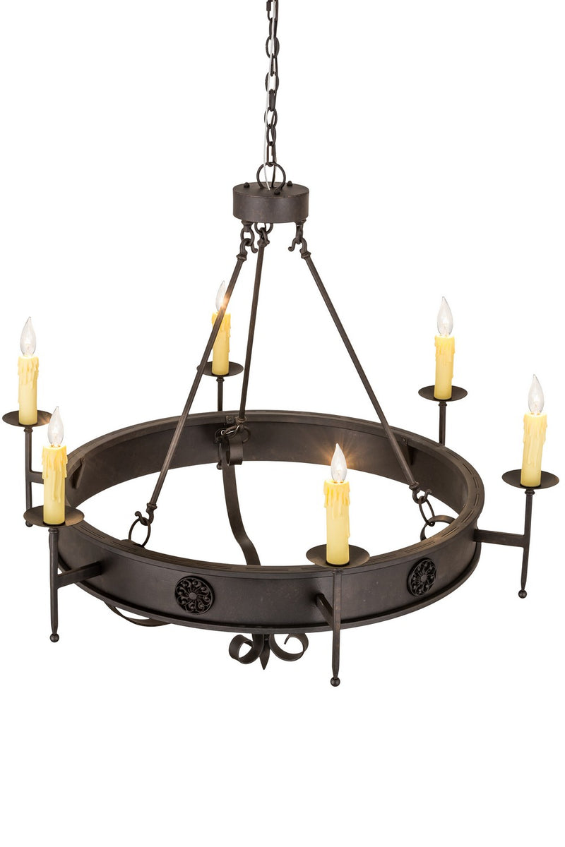 Meyda Tiffany 187705 Six Light Chandelier, Rust
