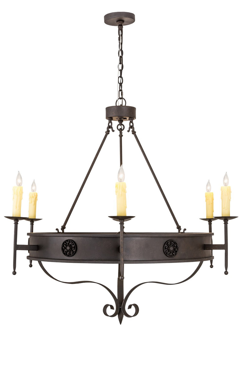 Meyda Tiffany 187705 Six Light Chandelier, Rust