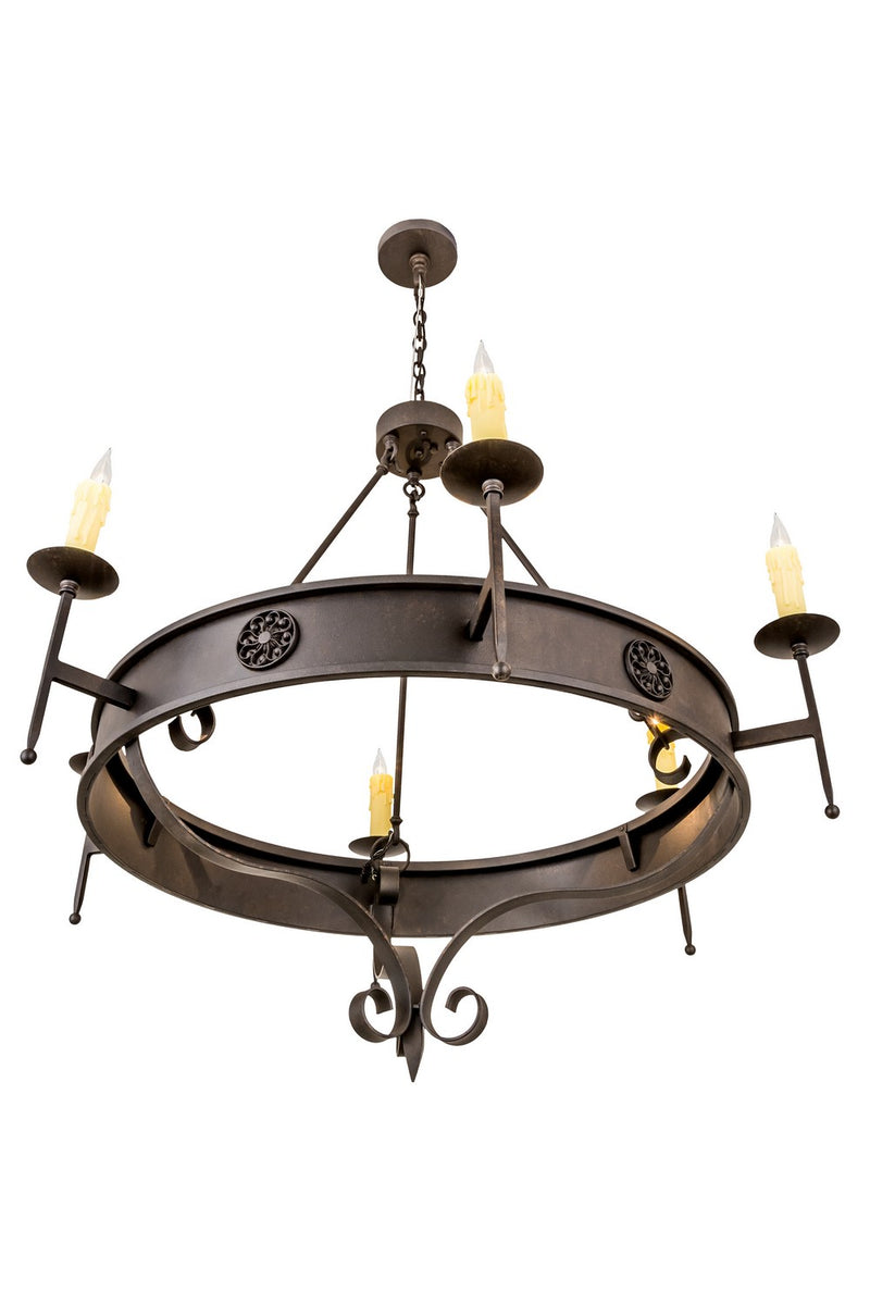 Meyda Tiffany 187705 Six Light Chandelier, Rust