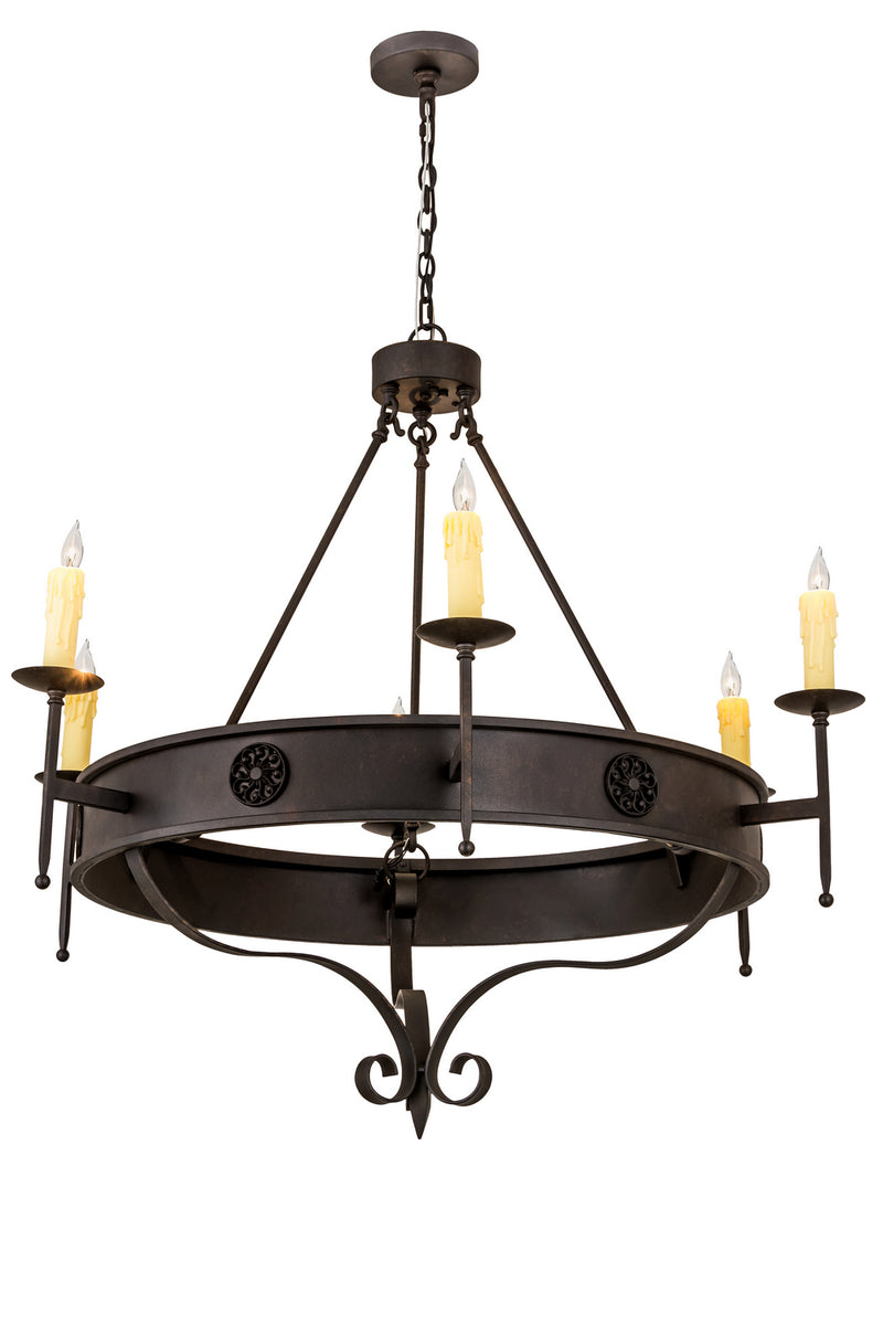 Meyda Tiffany 187705 Six Light Chandelier, Rust