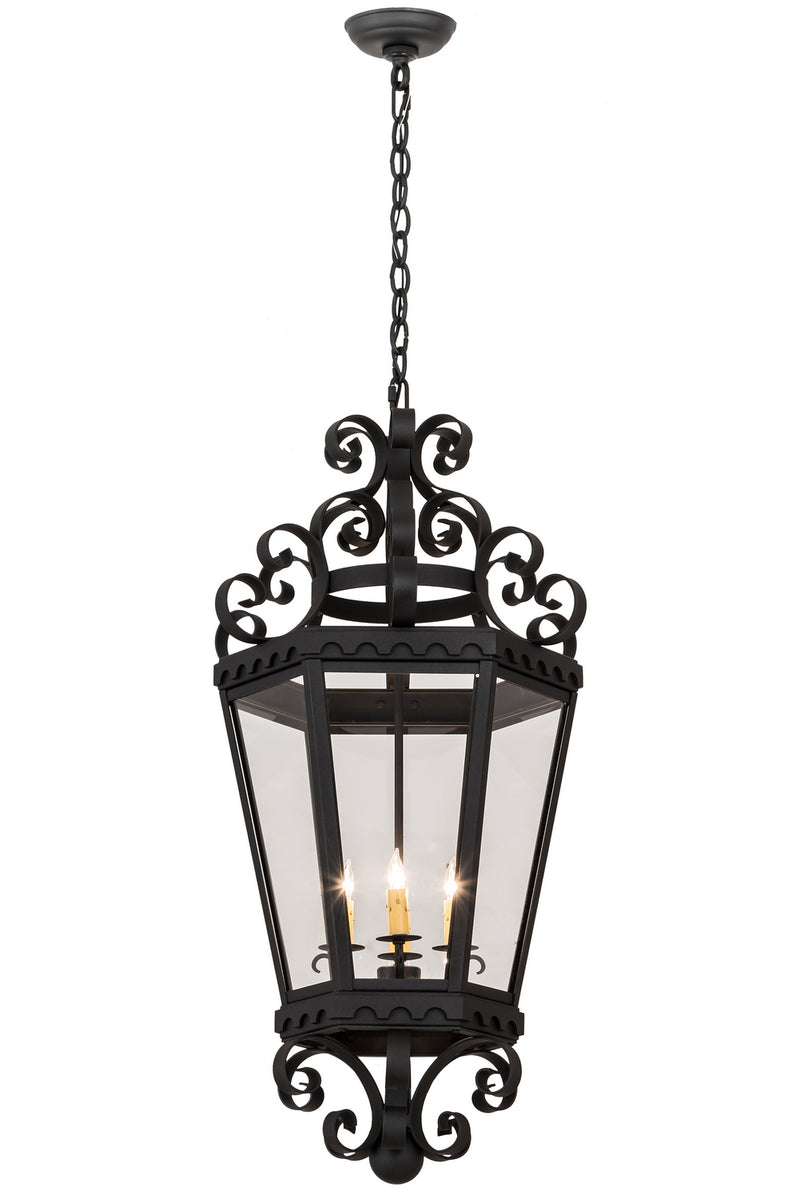 Meyda Tiffany 187789 Four Light Pendant, Black Textured