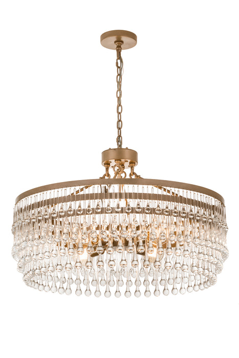 Meyda Tiffany 187821 Four Light Chandelier, Champagne Metallic