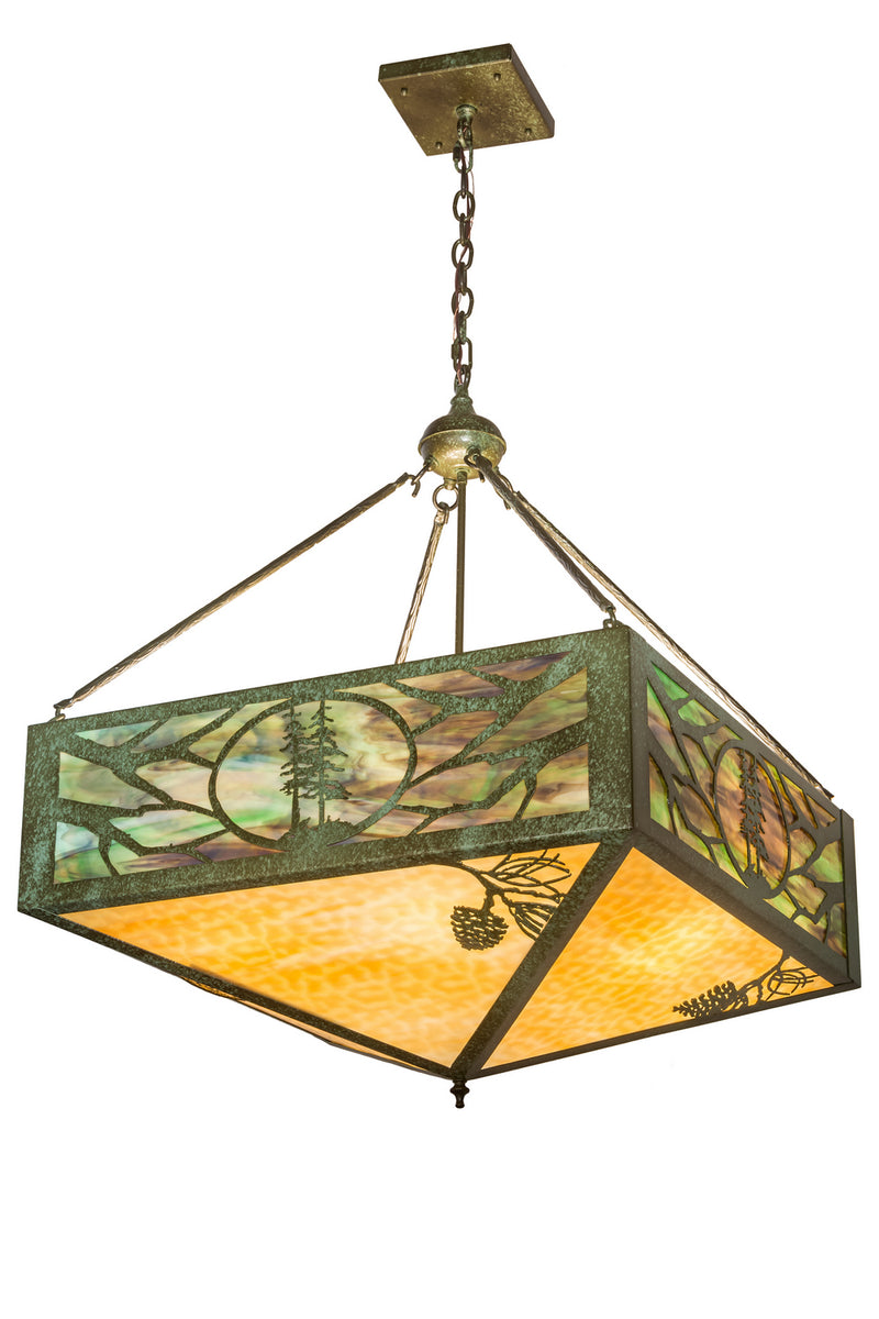 Meyda Tiffany 187847 12 Light Inverted Pendant, Weathered Brass