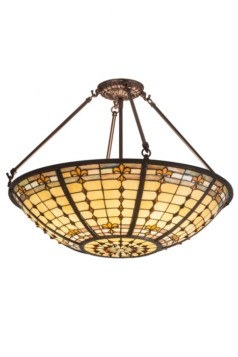 Meyda Tiffany 187967 Three Light Semi-Flushmount, Mahogany Bronze