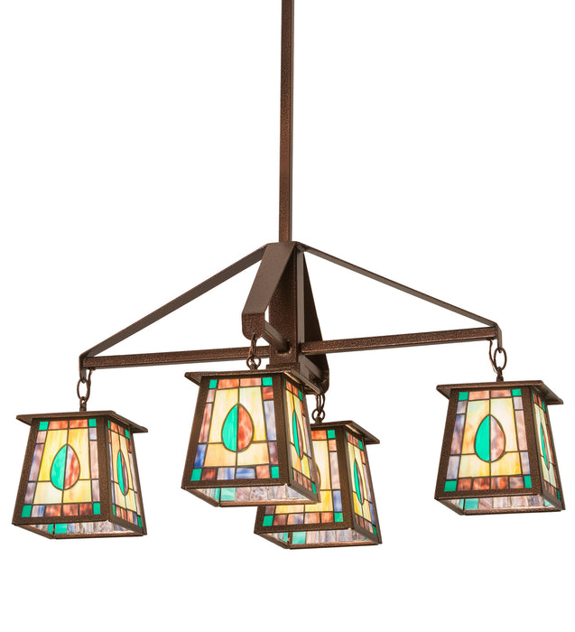 Meyda Tiffany 188298 Four Light Chandelier, New Copper Vein