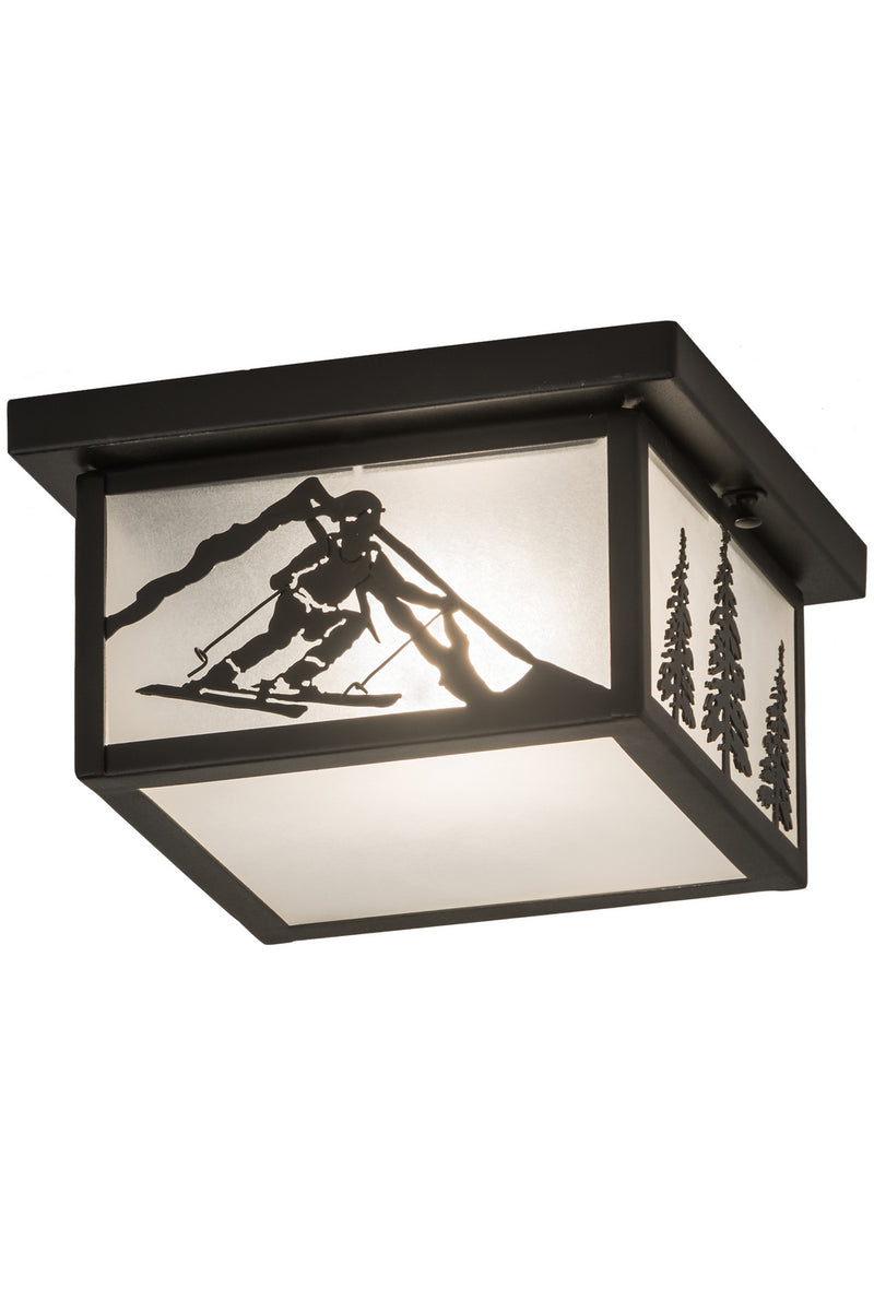 Meyda Tiffany 188346 One Light Flushmount, Textured Black