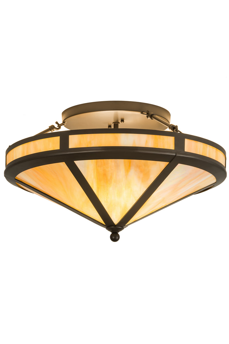 Meyda Tiffany 188406 Two Light Flushmount, Timeless Bronze