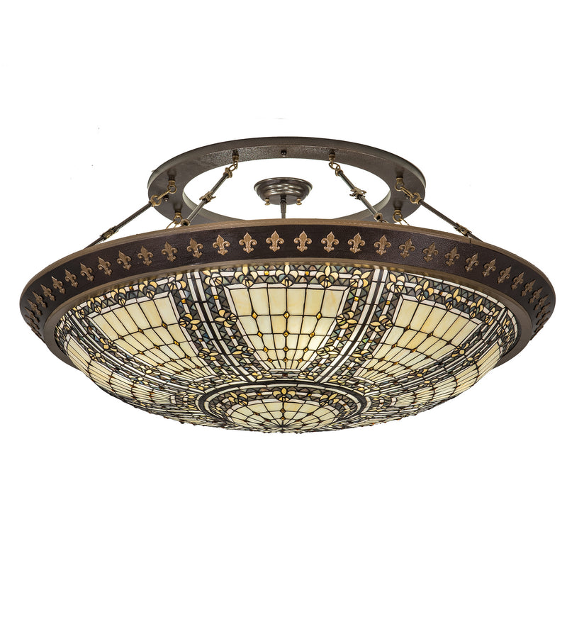 Meyda Tiffany 188440 Eight Light Flushmount, Copper Vein/Nu Gold