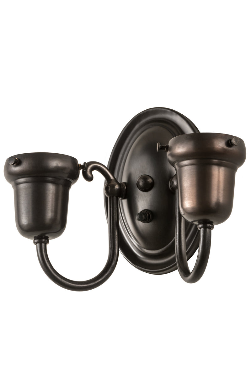 Meyda Tiffany 188441 Two Light Wall Sconce Hardware, Craftsman Brown