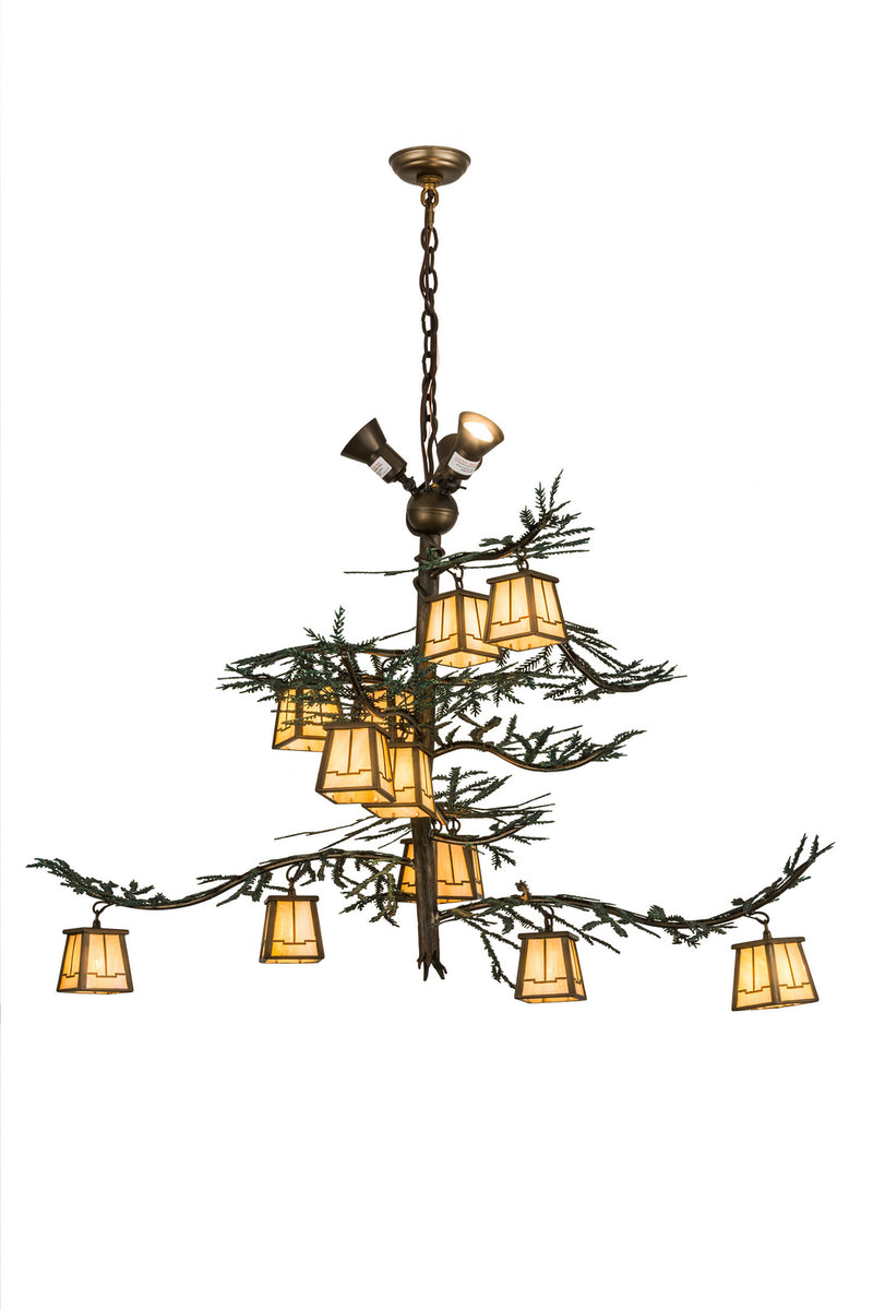 Meyda Tiffany 188463 15 Light Chandelier, Antique Copper/Green