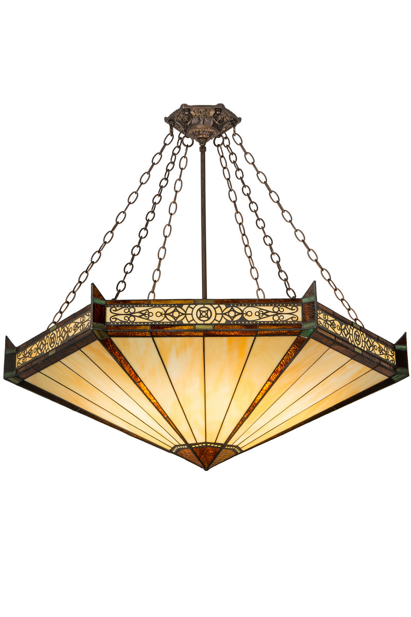 Meyda Tiffany 188574 Six Light Inverted Pendant, Mahogany Bronze