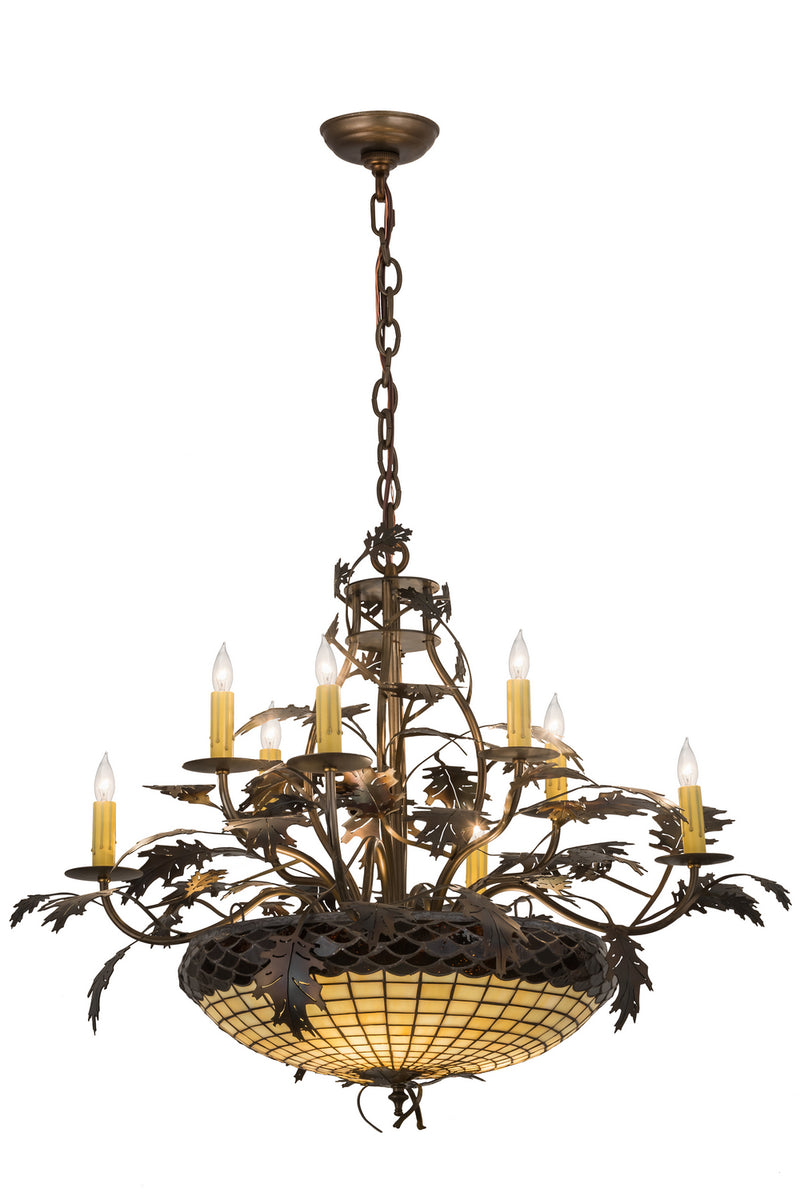 Meyda Tiffany 188594 11 Light Chandelier, Dark Burnished Antique Copper