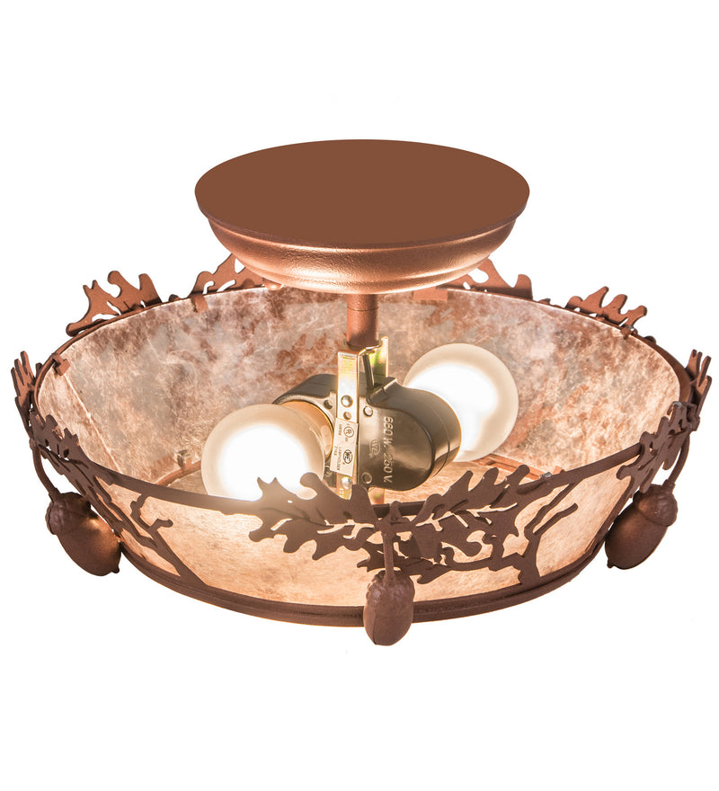 Meyda Tiffany 188635 Two Light Flushmount, Rust