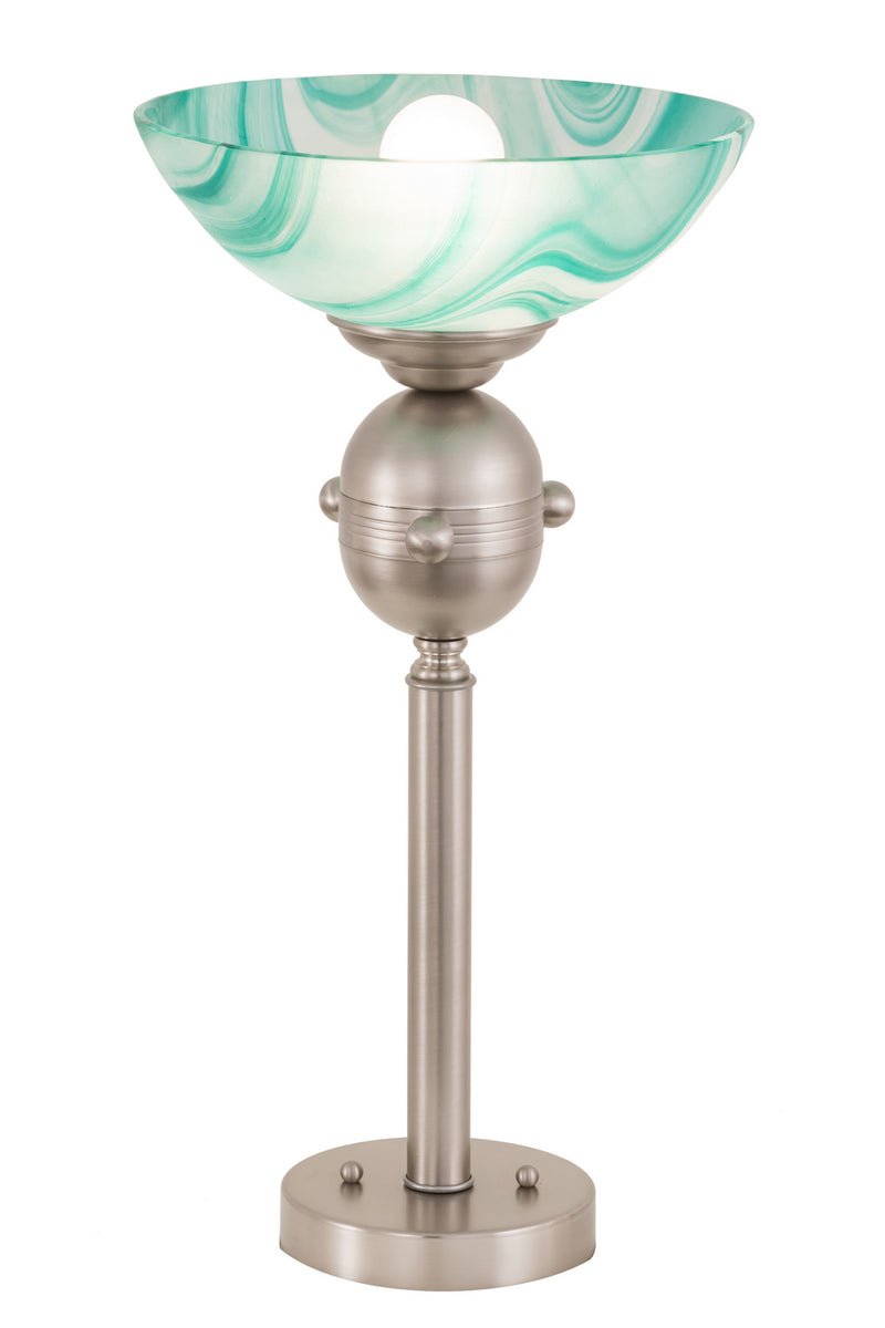 Meyda Tiffany 188677 One Light Tabletop Torchiere, Brushed Nickel