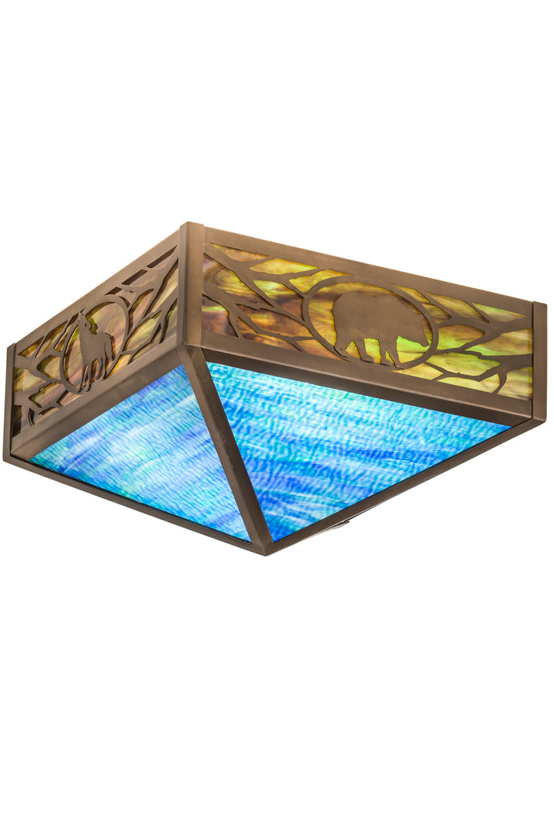 Meyda Tiffany 188913 Four Light Flushmount, Antique Copper