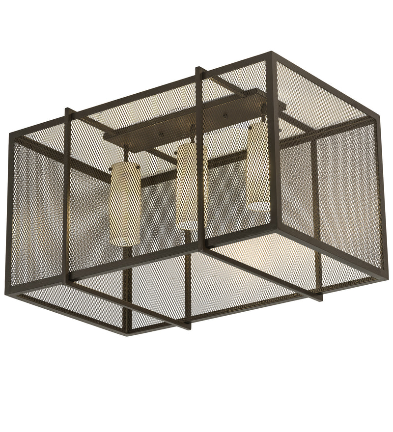 Meyda Tiffany 188936 Three Light Flushmount, Cafe Noir