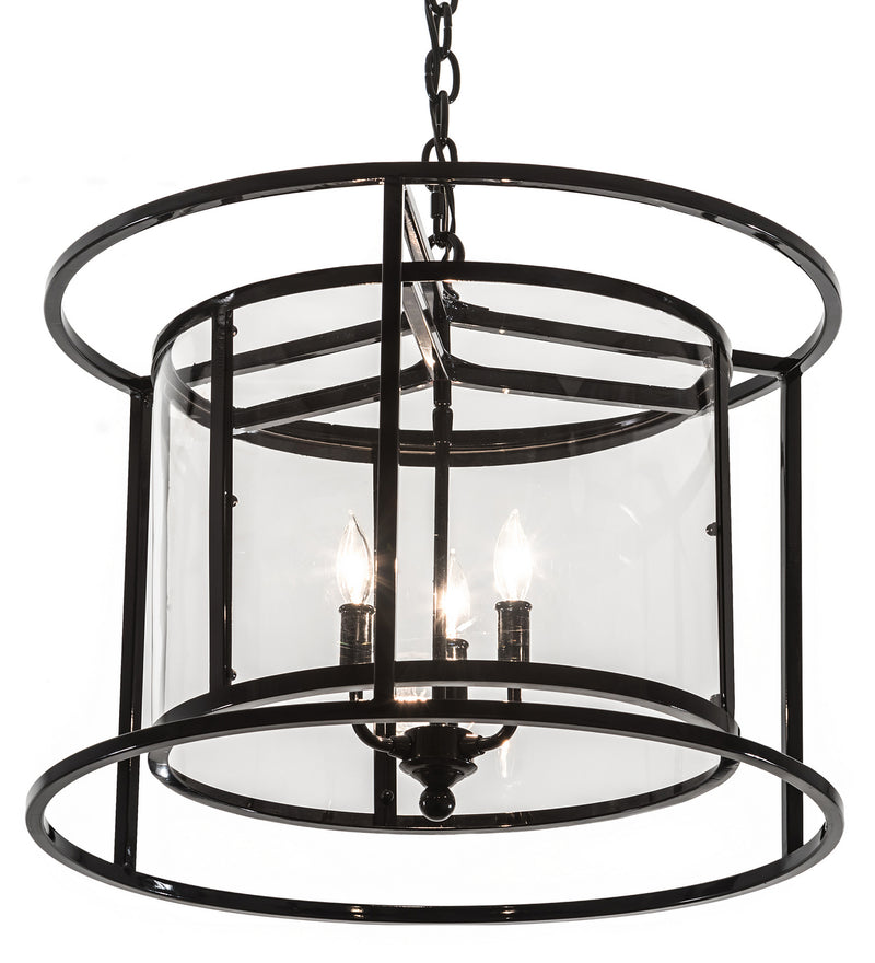 Meyda Tiffany 189001 Three Light Pendant, Mirror Black
