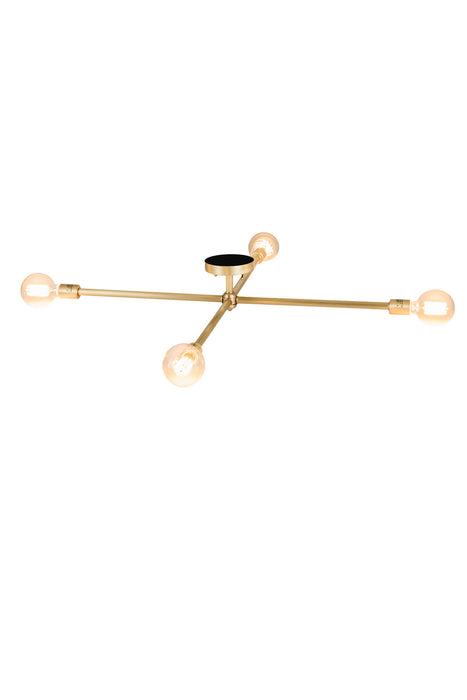 Meyda Tiffany 189039 Four Light Flushmount, Brushed Brass