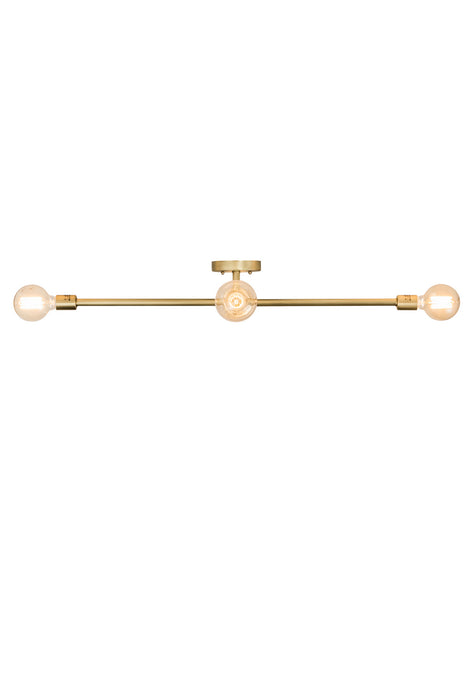 Meyda Tiffany 189039 Four Light Flushmount, Brushed Brass