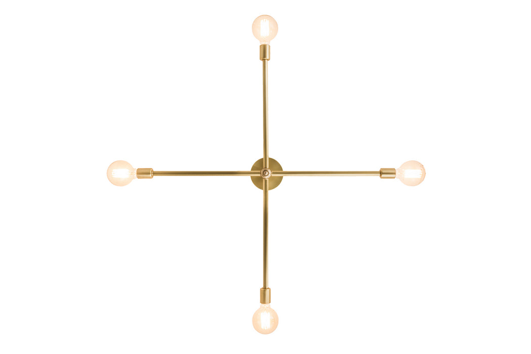 Meyda Tiffany 189039 Four Light Flushmount, Brushed Brass