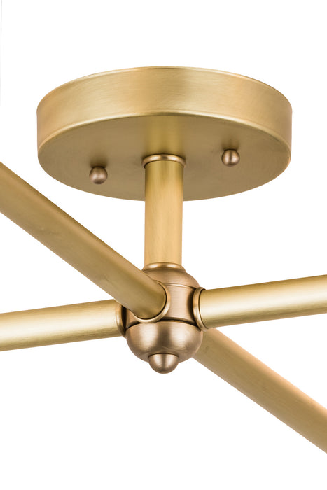 Meyda Tiffany 189039 Four Light Flushmount, Brushed Brass