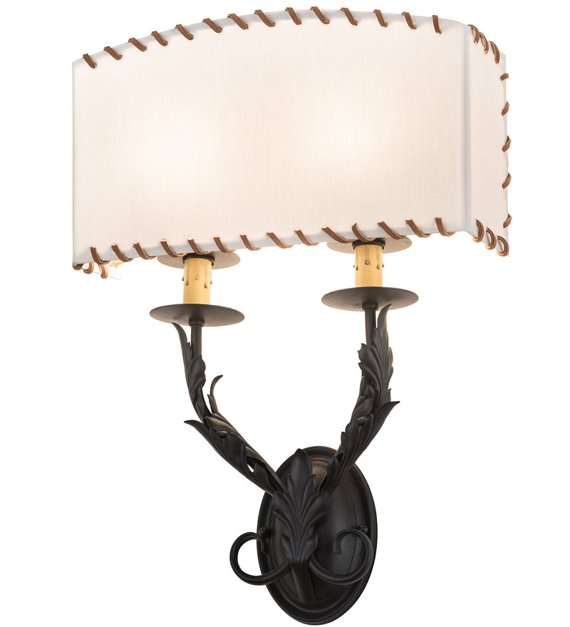 Meyda Tiffany 189075 Two Light Wall Sconce, Old Wrought Iron