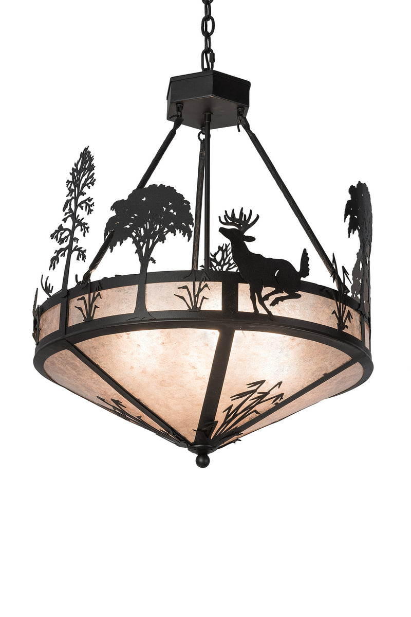Meyda Tiffany 189077 Four Light Pendant, Old Wrought Iron