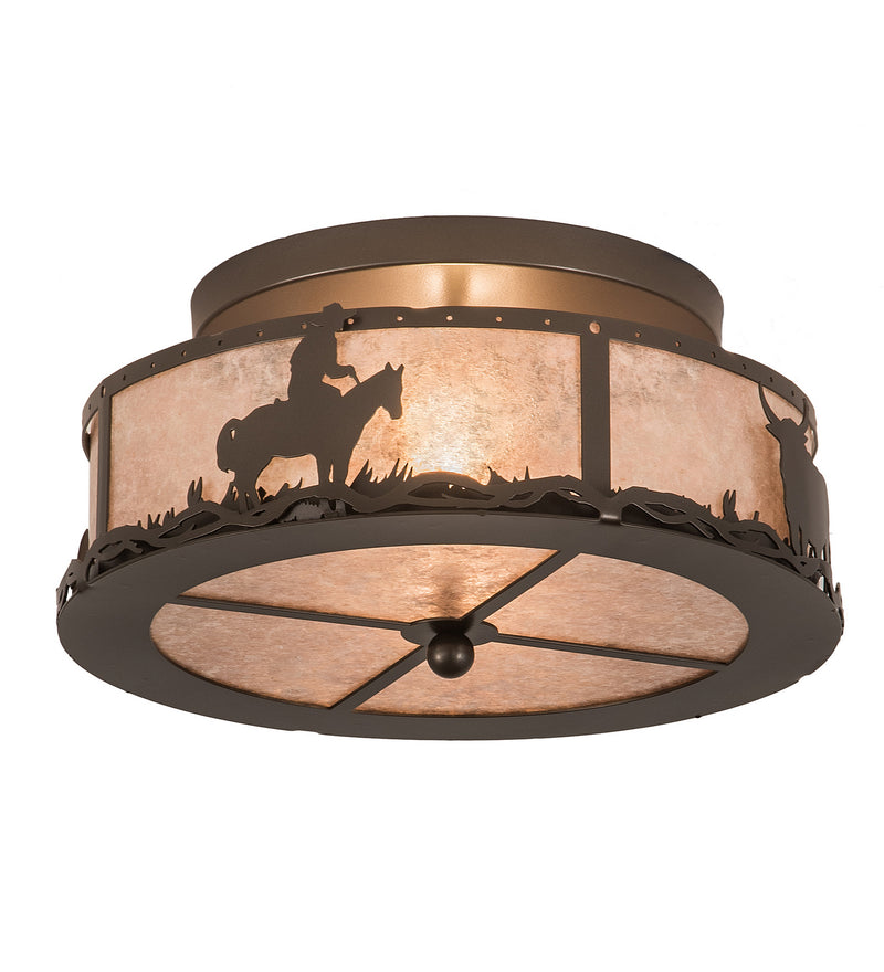 Meyda Tiffany 189080 Two Light Flushmount, Bronze