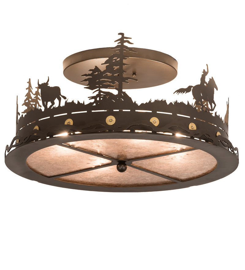 Meyda Tiffany 189085 Four Light Flushmount, Bronze