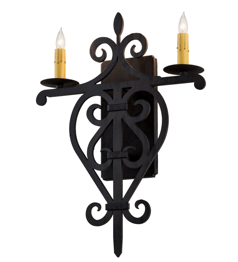 Meyda Tiffany 189161 Two Light Wall Sconce, Costello Black