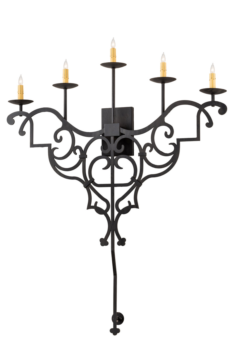 Meyda Tiffany 189167 Five Light Wall Sconce, Costello Black
