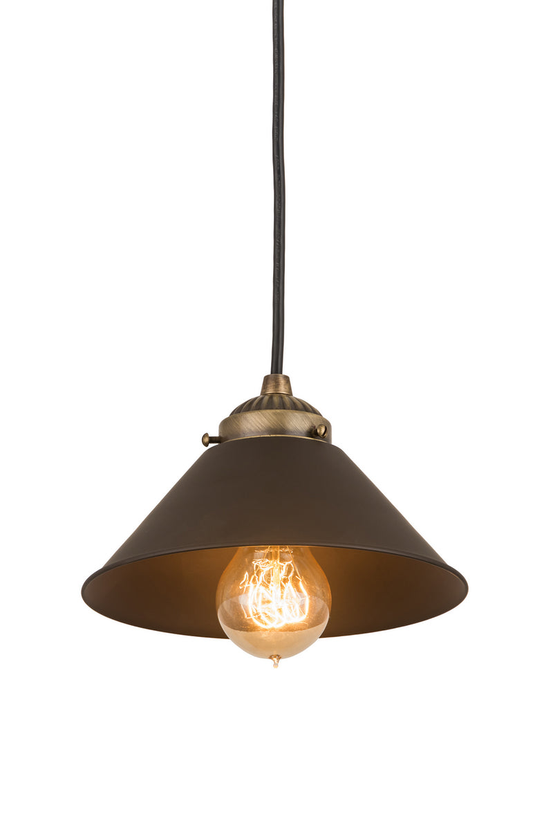Meyda Tiffany 189320 One Light Mini Pendant, Antique Brass/Oil Rubbed Bronze