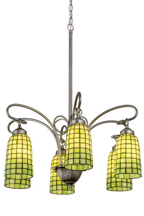 Meyda Tiffany 189454 Six Light Chandelier, Nickel
