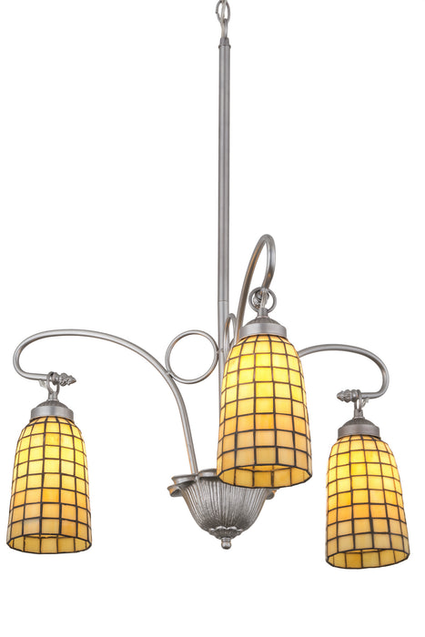 Meyda Tiffany 189629 Three Light Chandelier, Nickel
