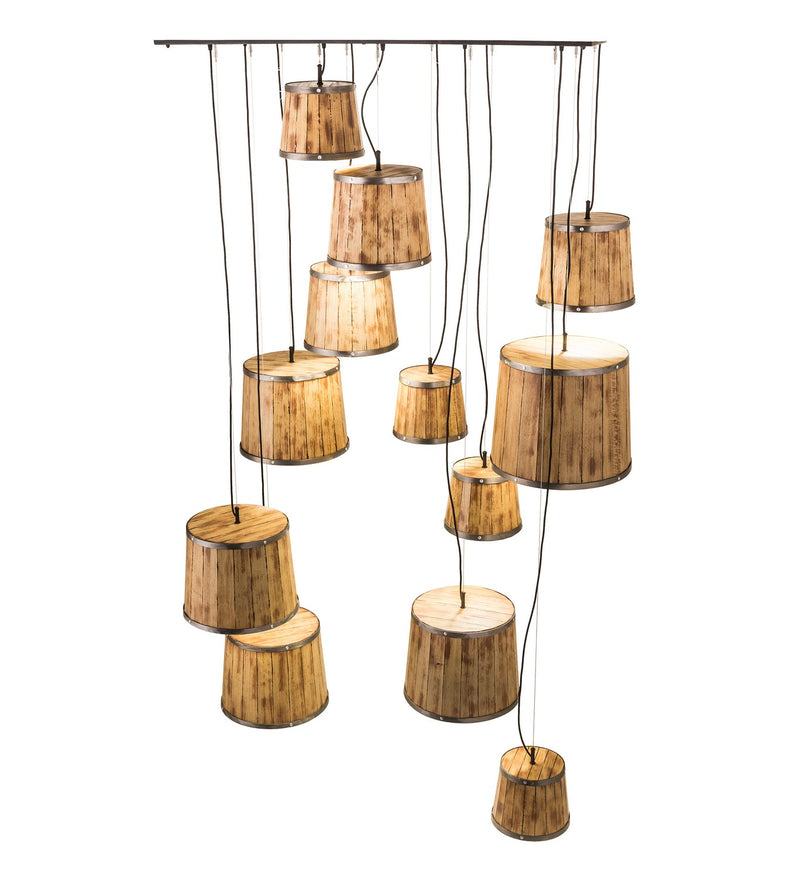 Meyda Tiffany 189726 12 Light Pendant, Industrial Steel