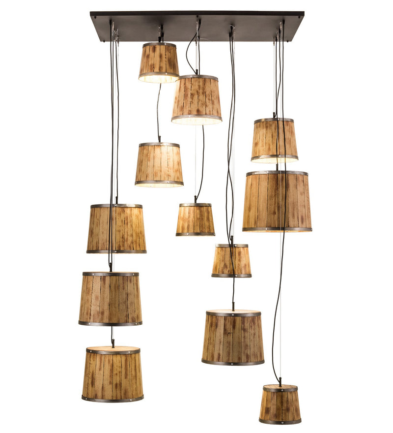 Meyda Tiffany 189726 12 Light Pendant, Industrial Steel