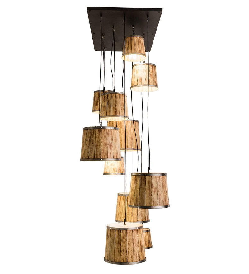 Meyda Tiffany 189726 12 Light Pendant, Industrial Steel
