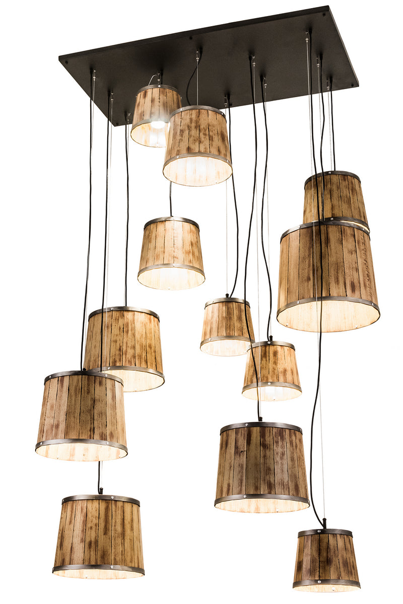 Meyda Tiffany 189726 12 Light Pendant, Industrial Steel