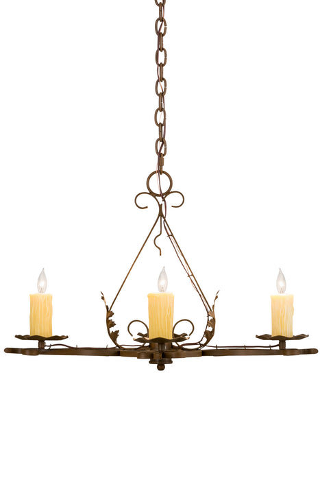 Meyda Tiffany 189728 Four Light Chandelier, Rustic Iron