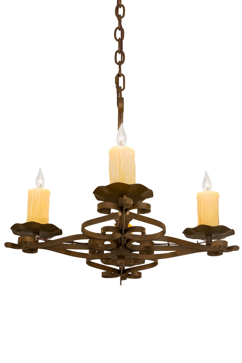 Meyda Tiffany 189728 Four Light Chandelier, Rustic Iron