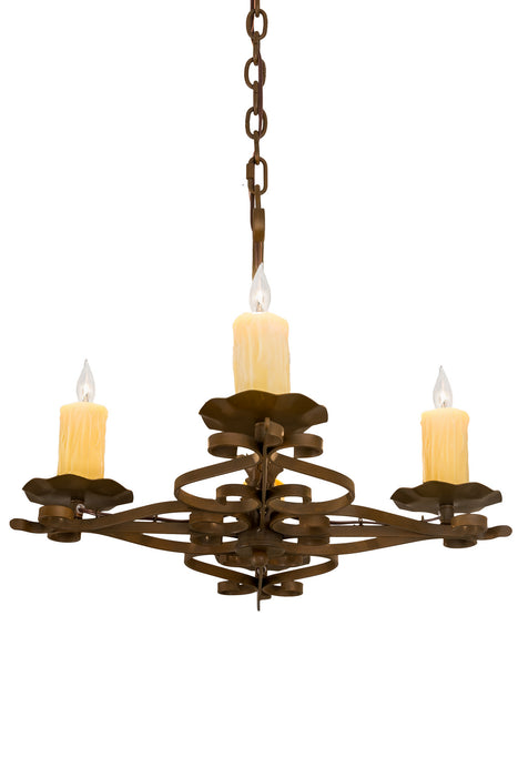 Meyda Tiffany 189728 Four Light Chandelier, Rustic Iron